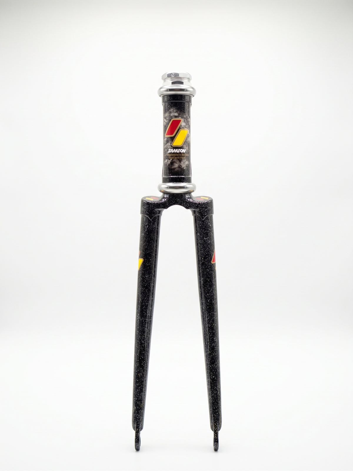 Samson NJS Track Frame — ~500mm, Black Rainbow Flake (Used)