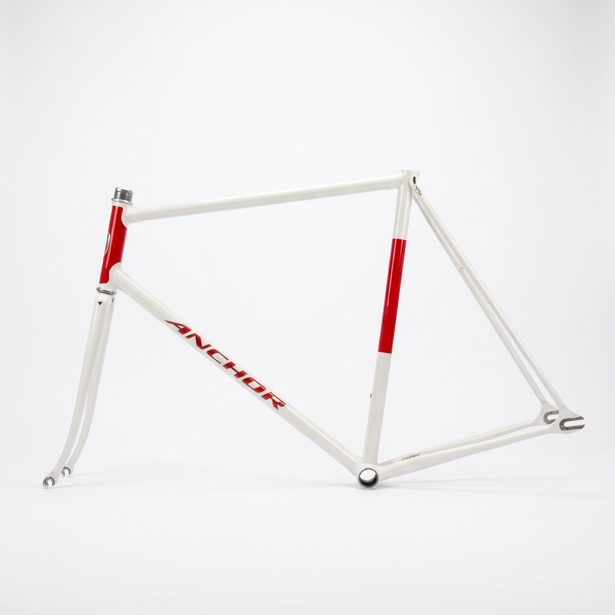 Bridgestone Anchor NJS Track Frame — 565mm, White/Red (Used)