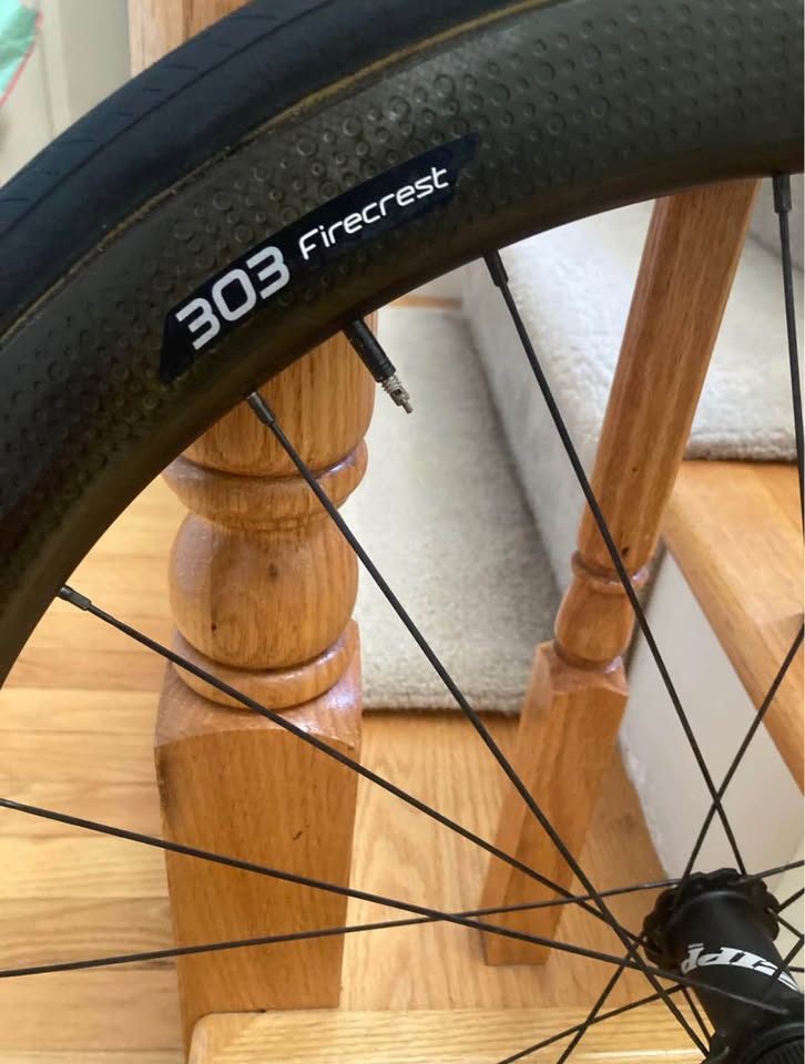 Zipp 303 Firecrest XDR carbon, tubular (not tubeless) wheel set.