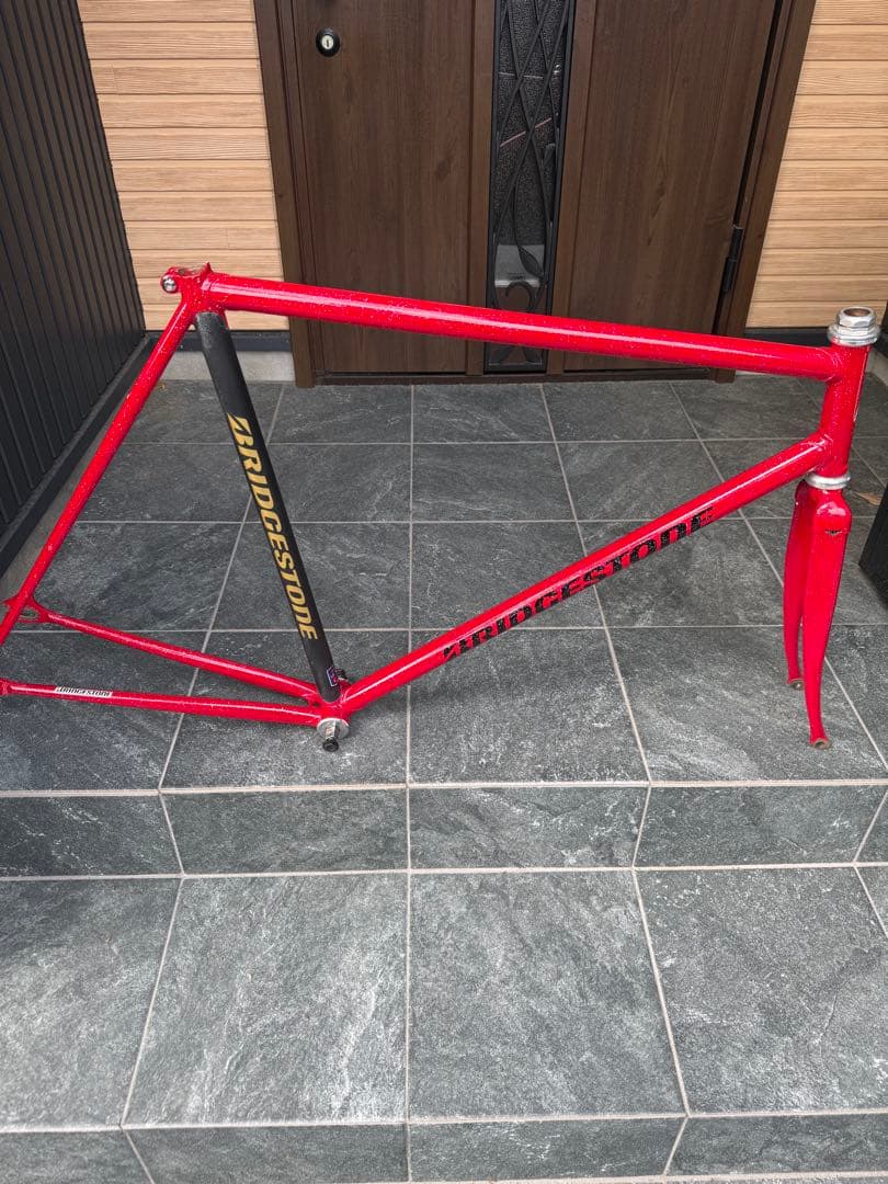 Bridgestone Track Frame — Red / Matte Black Sparkle (Used)